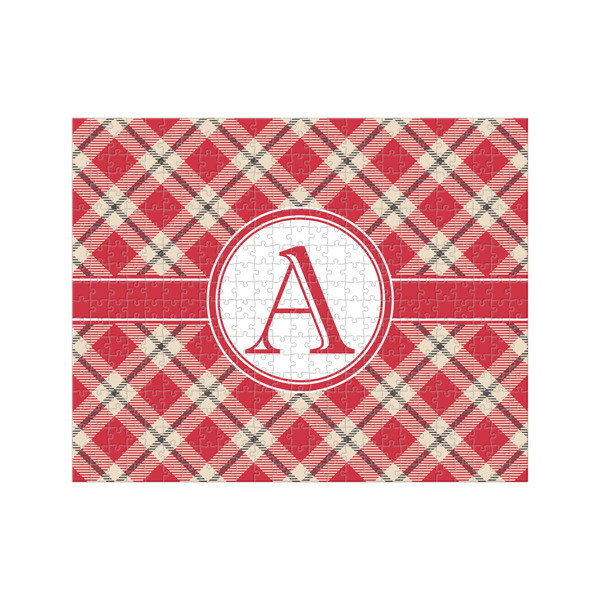 Custom Red & Tan Plaid 500 pc Jigsaw Puzzle (Personalized)