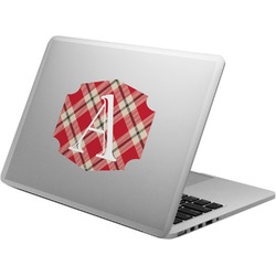 Red & Tan Plaid Laptop Decal (Personalized)