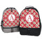 Red & Tan Plaid Large Backpacks - Both