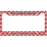 Red & Tan Plaid License Plate Frame - Style B (Personalized)