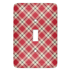 Red & Tan Plaid Light Switch Cover (Single Toggle)