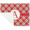 Red & Tan Plaid Linen Placemat - Folded Corner (single side)