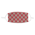 Red & Tan Plaid Kid's Cloth Face Mask - Standard