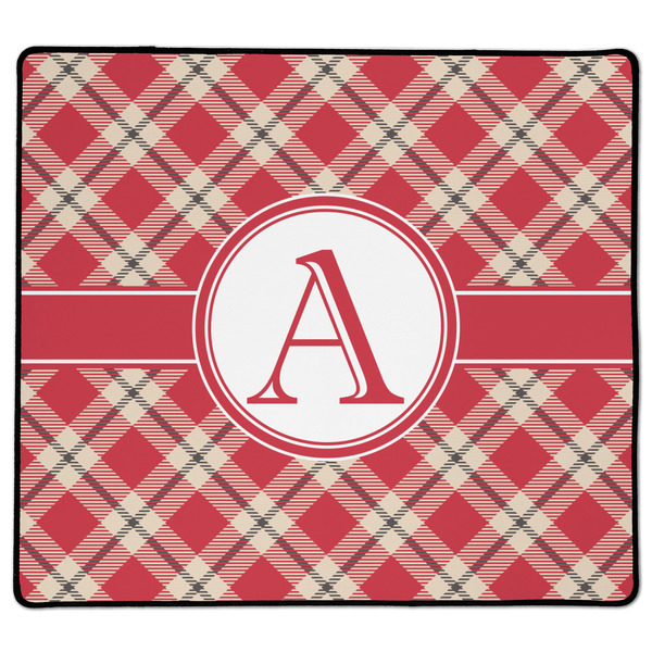 Custom Red & Tan Plaid XL Gaming Mouse Pad - 18" x 16" (Personalized)