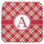 Red & Tan Plaid Memory Foam Bath Mat - 48"x48" (Personalized)