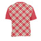 Red & Tan Plaid Men's Crew Neck T Shirt Medium - Back