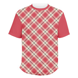 Red & Tan Plaid Men's Crew T-Shirt - 2X Large