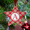 Red & Tan Plaid Metal Star Ornament - Lifestyle