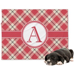 Red & Tan Plaid Dog Blanket - Regular (Personalized)