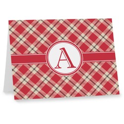 Red & Tan Plaid Note cards (Personalized)