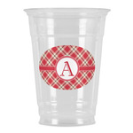 Red & Tan Plaid Party Cups - 16oz (Personalized)