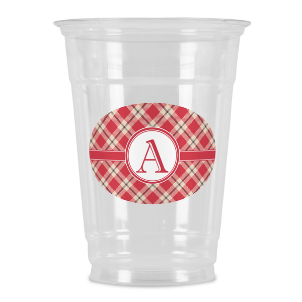 Custom Red & Tan Plaid Party Cups - 16oz (Personalized)