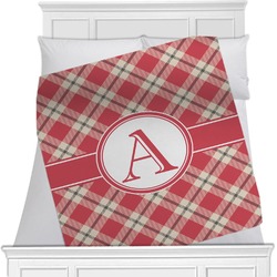 Red & Tan Plaid Minky Blanket - Toddler / Throw - 60"x50" - Double Sided (Personalized)