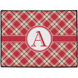Red & Tan Plaid Door Mat - 24"x18" (Personalized)