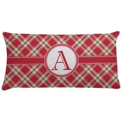 Red & Tan Plaid Pillow Case - King (Personalized)