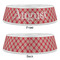 Red & Tan Plaid Plastic Pet Bowls - Large - APPROVAL