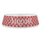 Red & Tan Plaid Plastic Pet Bowls - Large - FRONT