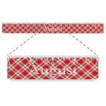 Red & Tan Plaid Plastic Ruler - 12" (Personalized)