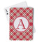 Red & Tan Plaid Playing Cards - Front View