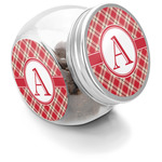 Red & Tan Plaid Puppy Treat Jar (Personalized)