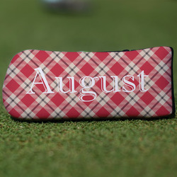 Red & Tan Plaid Blade Putter Cover (Personalized)
