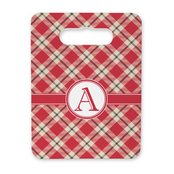 Red & Tan Plaid Rectangular Trivet with Handle (Personalized)