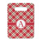 Red & Tan Plaid Rectangle Trivet with Handle - FRONT