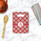 Red & Tan Plaid Rectangle Trivet with Handle - LIFESTYLE