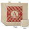 Red & Tan Plaid Reusable Cotton Grocery Bag - Front & Back View