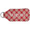 Red & Tan Plaid Sanitizer Holder Keychain - Large (Back)