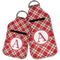 Red & Tan Plaid Sanitizer Holder Keychain - Parent Main