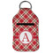 Red & Tan Plaid Sanitizer Holder Keychain - Small (Front Flat)