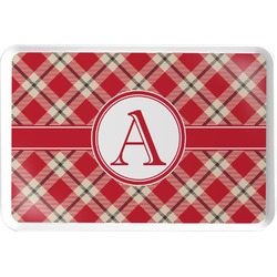 Red & Tan Plaid Serving Tray (Personalized)
