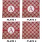 Red & Tan Plaid Set of Square Dinner Plates (Approval)