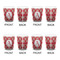 Red & Tan Plaid Shot Glass - White - Set of 4 - APPROVAL