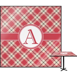 Red & Tan Plaid Square Table Top - 24" (Personalized)