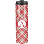 Red & Tan Plaid Stainless Steel Skinny Tumbler - 20 oz (Personalized)