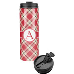 Red & Tan Plaid Stainless Steel Skinny Tumbler (Personalized)