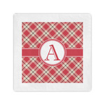 Red & Tan Plaid Cocktail Napkins (Personalized)