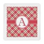 Red & Tan Plaid Decorative Paper Napkins (Personalized)