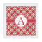 Red & Tan Plaid Decorative Paper Napkins (Personalized)