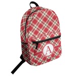 Red & Tan Plaid Student Backpack (Personalized)