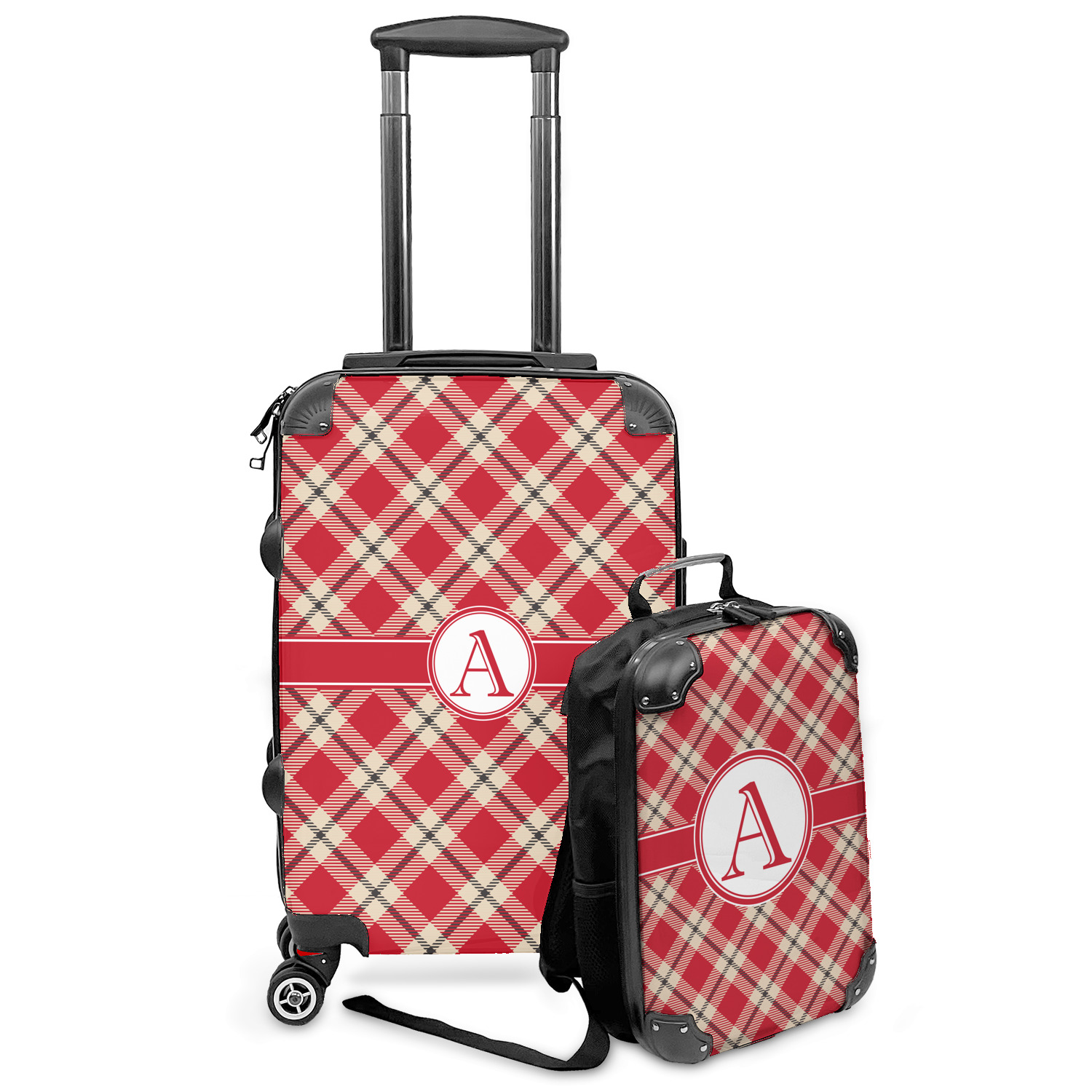 Red plaid luggage on sale