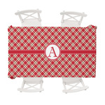 Red & Tan Plaid Tablecloth - 58"x102" (Personalized)