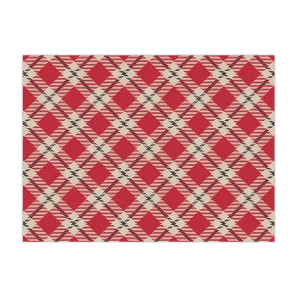 Custom Red & Tan Plaid Large Tissue Papers Sheets - Heavyweight