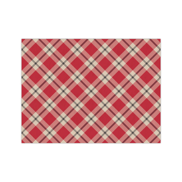 Custom Red & Tan Plaid Medium Tissue Papers Sheets - Heavyweight