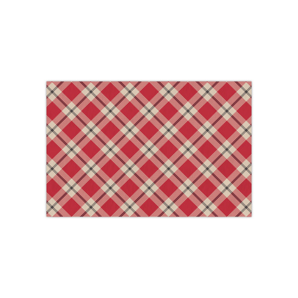 Custom Red & Tan Plaid Small Tissue Papers Sheets - Heavyweight