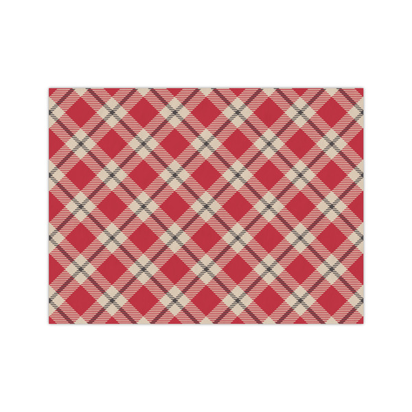 Custom Red & Tan Plaid Medium Tissue Papers Sheets - Lightweight