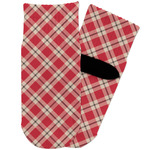 Red & Tan Plaid Toddler Ankle Socks