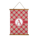 Red & Tan Plaid Wall Hanging Tapestry - Tall (Personalized)